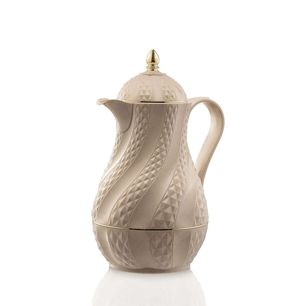 قارورة شاي مفرغة من الهواء، لون بيج وردي، سعة 1 لتر، RS-2424