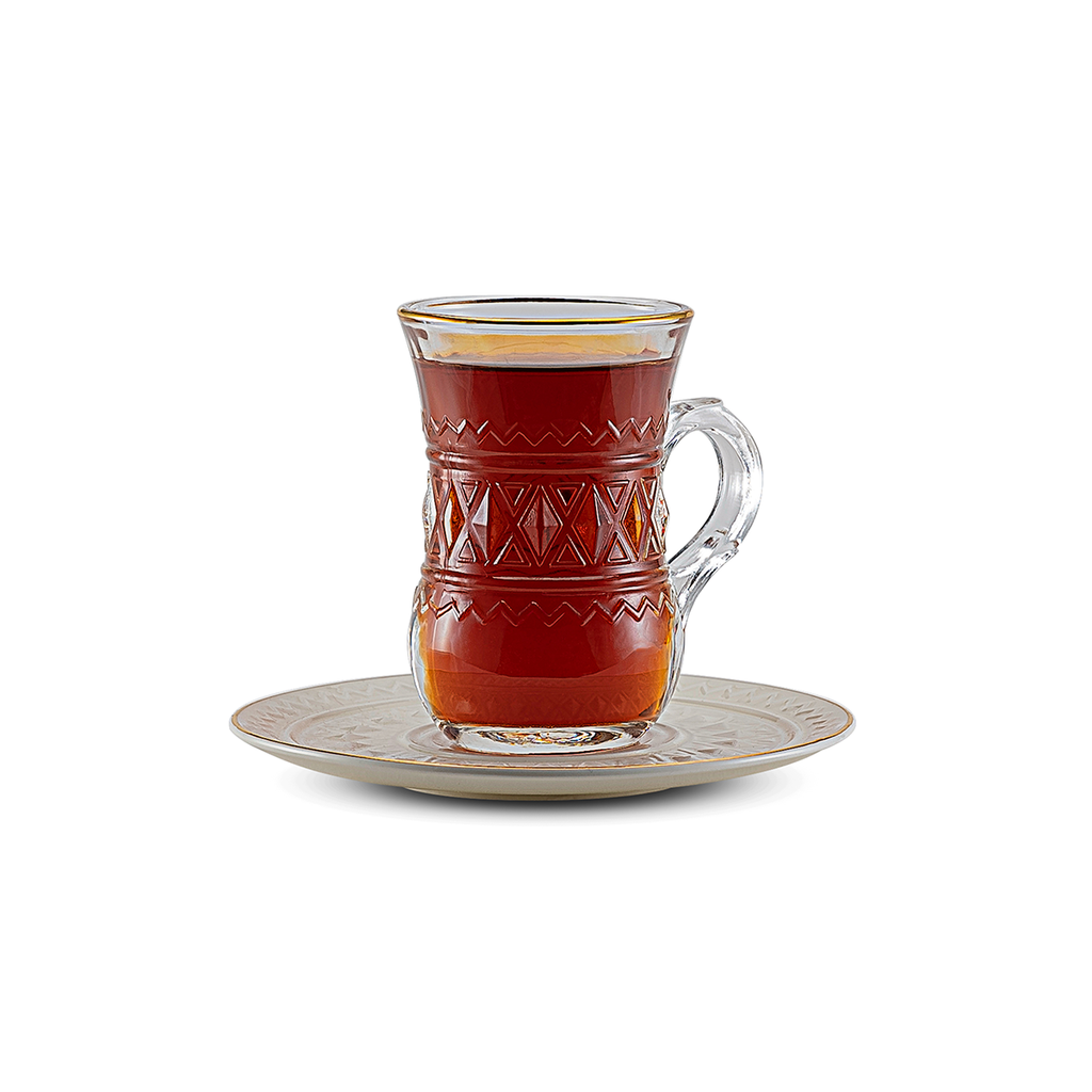 طقم روز ترموس RS-712 مكون من 6 فناجين شاي و6 صحون