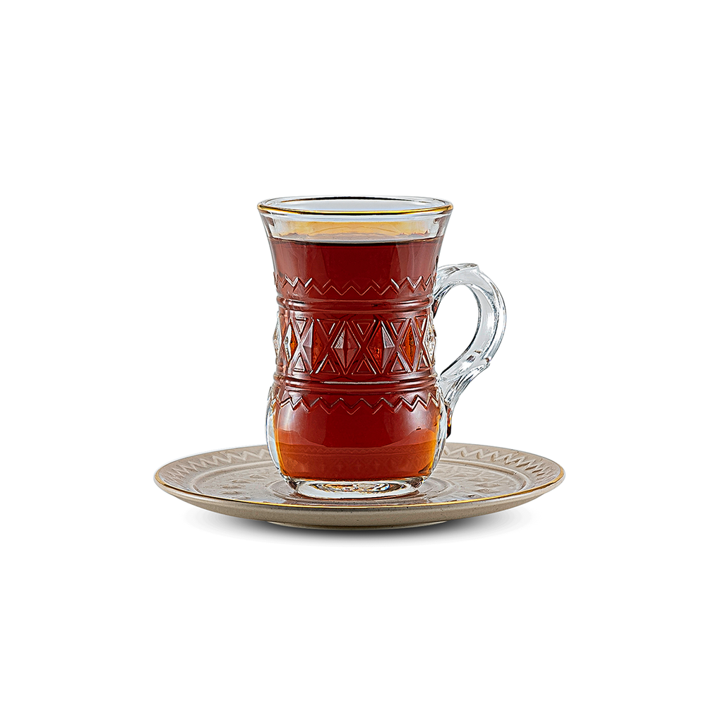 طقم روز ترموس RS-712 مكون من 6 فناجين شاي و6 صحون