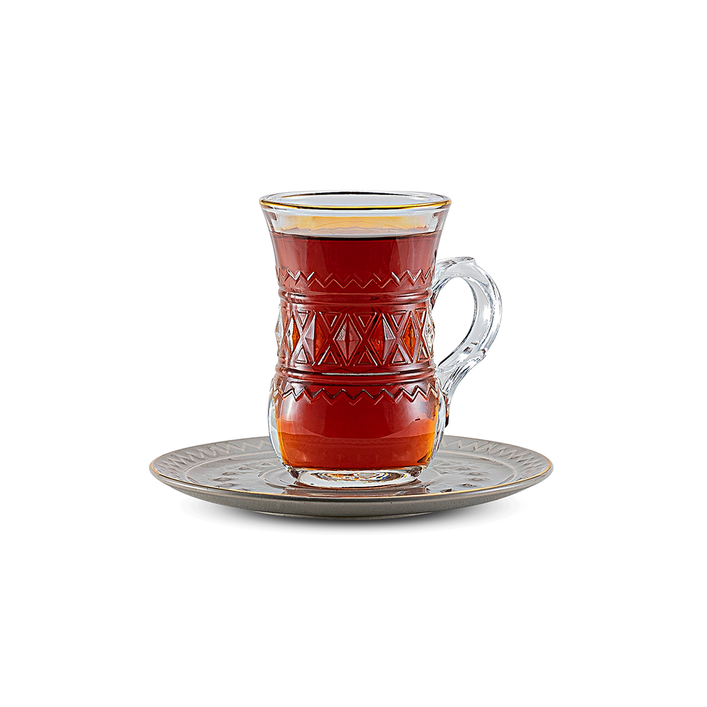 Rose Thermos RS-712 Set of 6 Piece Tea Cup and 6 Piece Saucers / 712-TEA-A32