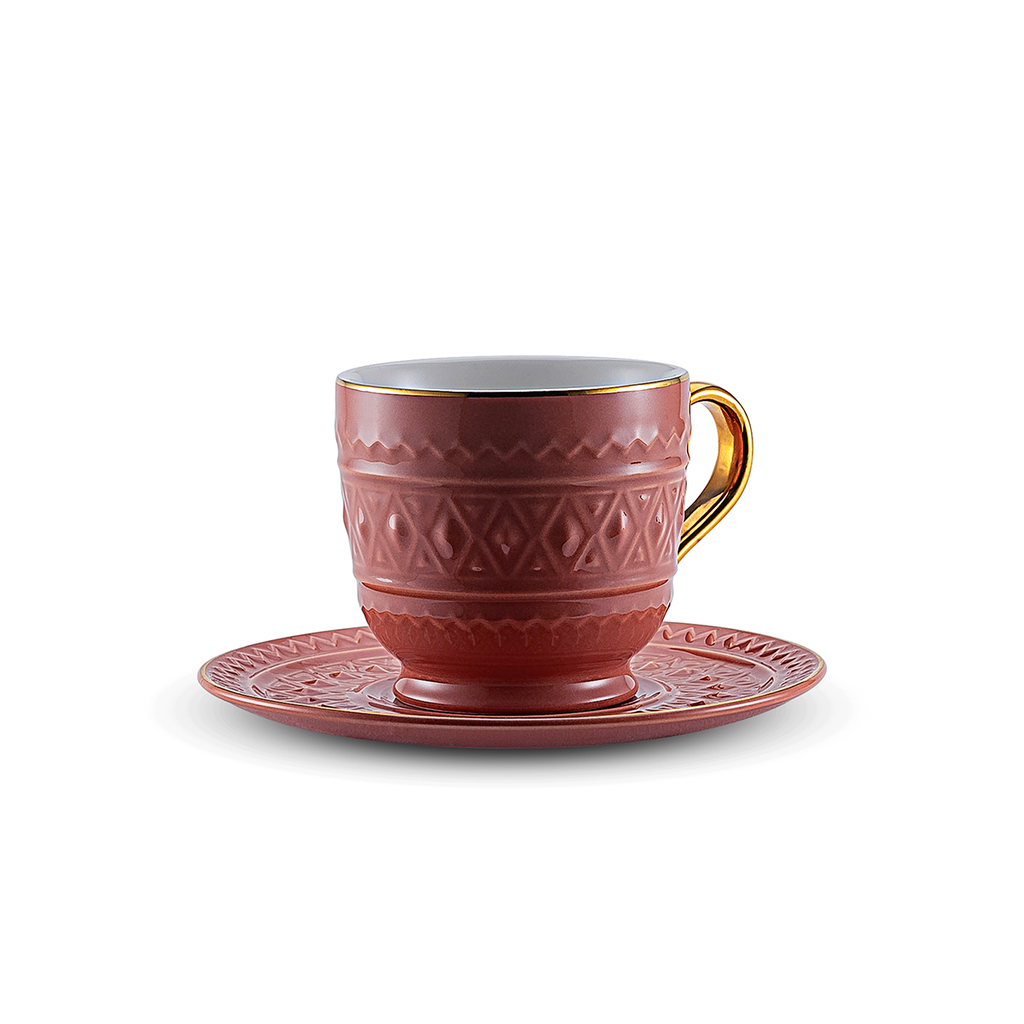 طقم روز ترموس RS-712 مكون من 6 أكواب حليب و6 أطباق
