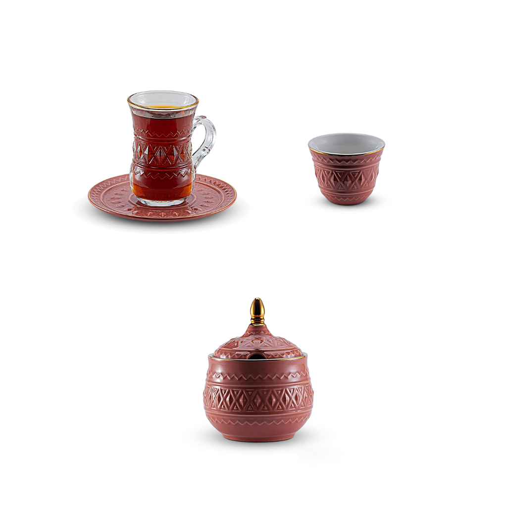 طقم ترمس روز RS-712 للشاي والقهوة، 20 قطعة