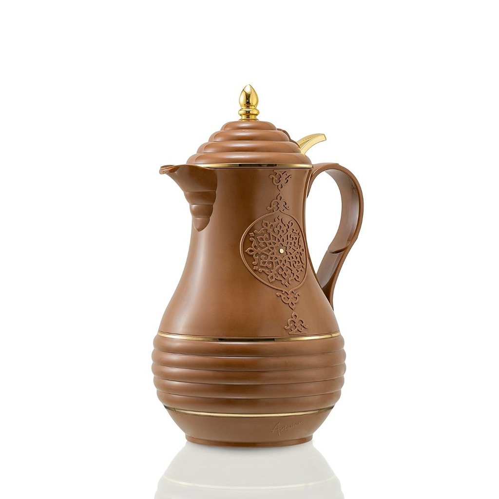 Artivira Tea Vacuum Flask 1.0 Liter with Push Button Cover Brown / PB57-10-C05