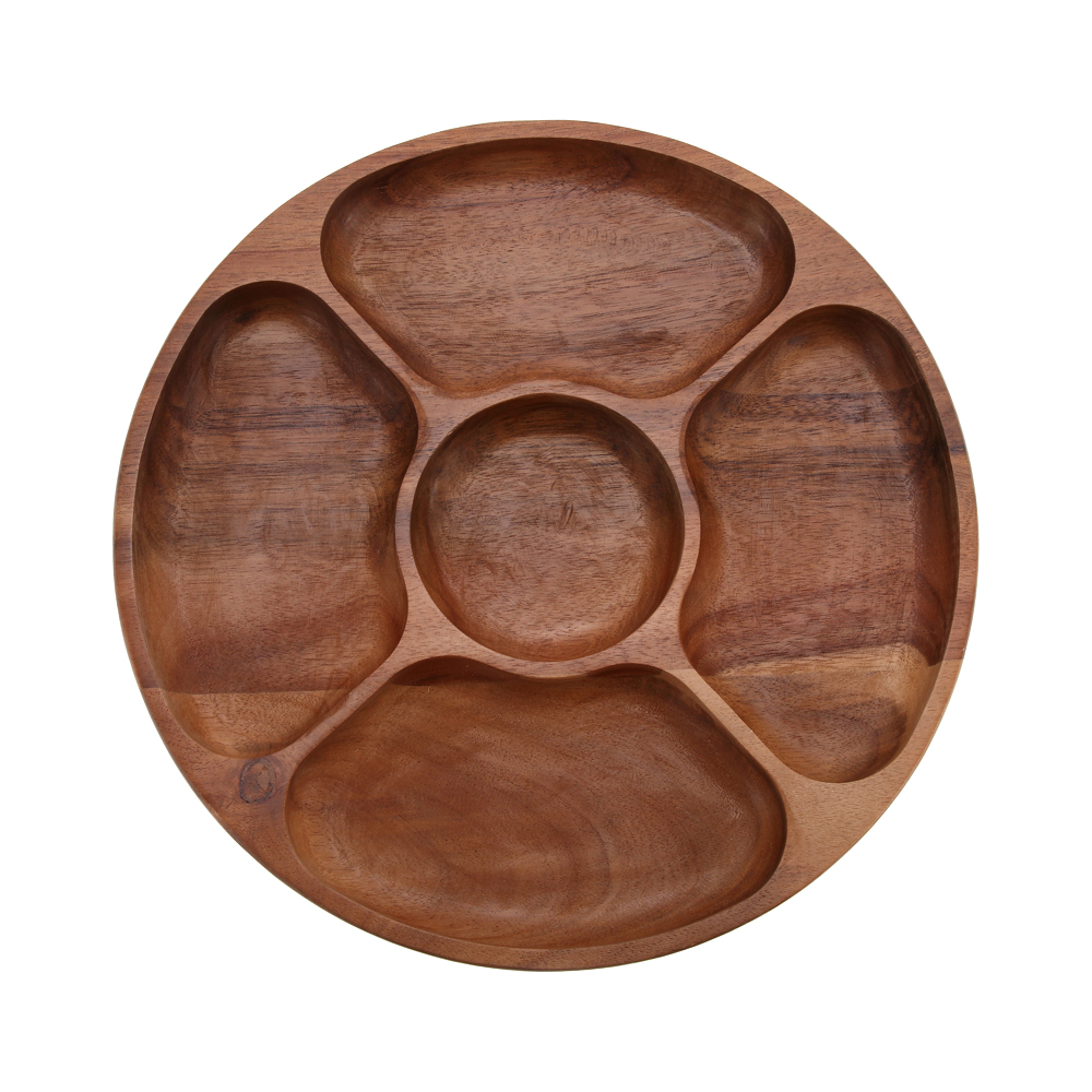 Vague Round Wooden Fruit Tray 32 cm / 13"
