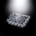 طقم أكريلك لتقديم الحلويات مع أربع زبادي 37*34 سم - تصميم أبيض