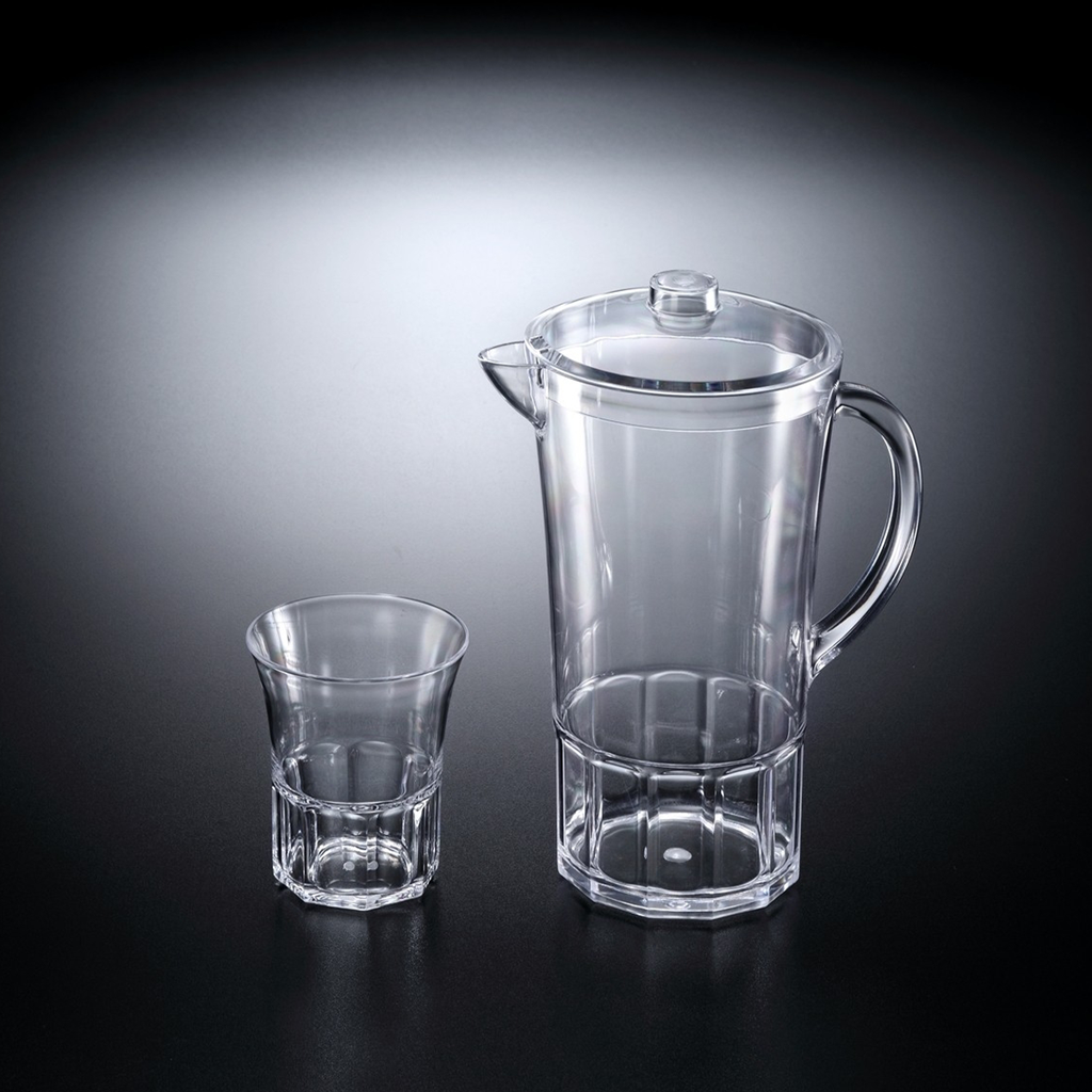 Vague Acrylic Jug Set with 6 Cups Transparent Taiwan