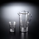Vague Acrylic Jug Set with 6 Cups Silver Taiwan