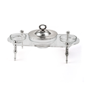 Vague 4 Pieces Silver & Clear Date Bowl Serving Set