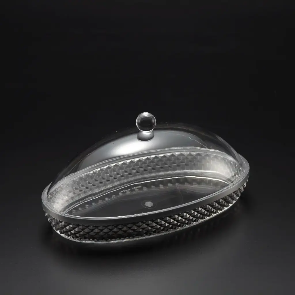 Vague Acrylic Diamond Oval Dessert Set