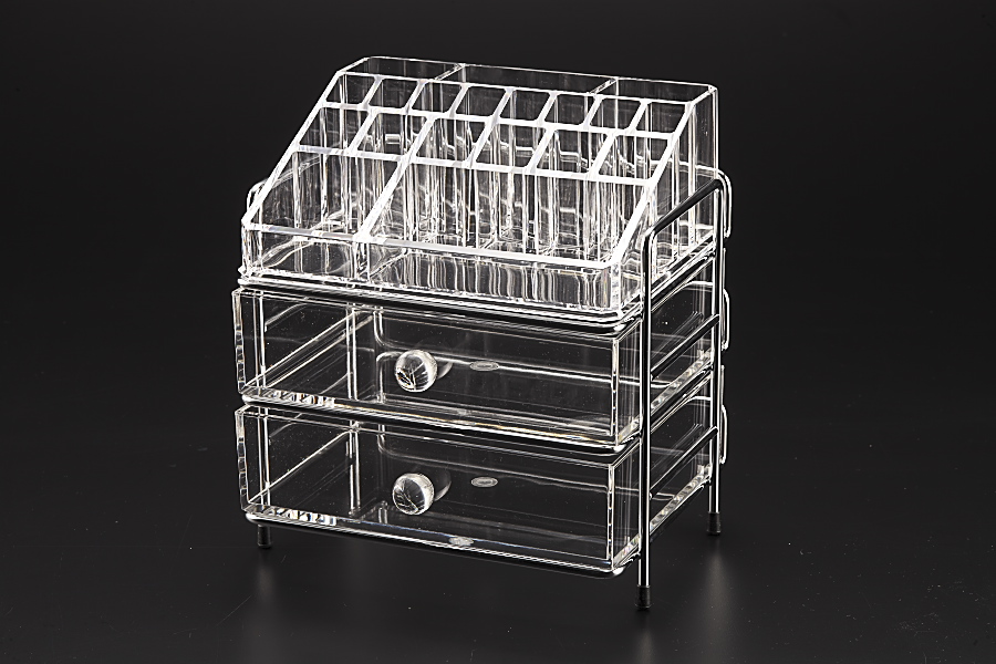 Vague Medium Acrylic Cosmetic Jewelery Box 2 Drawer