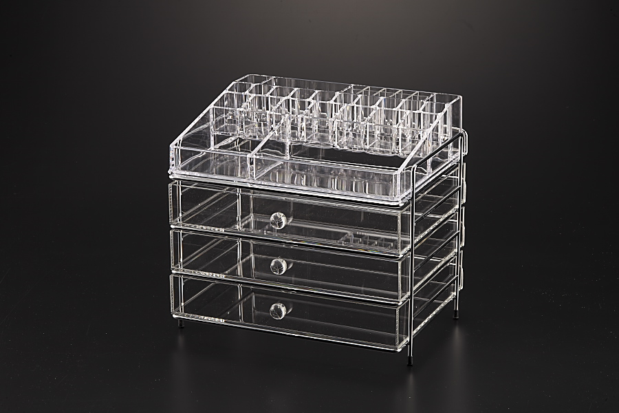Vague Large Acrylic Cosmetic Jewelery Box 3 Drawer