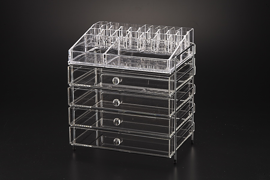 Vague Large Acrylic Cosmetic Jewelery Box 4 Drawer