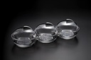 Vague Acrylic Candy Bowls Set with Silver Cover