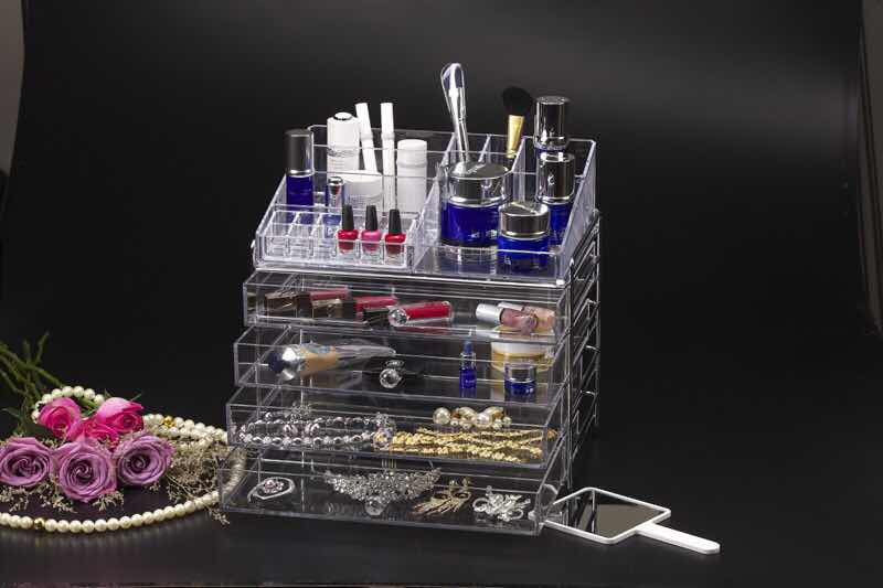 Vague Acrylic Cosmetic Jewelery Box 4 Drawer 37 cm