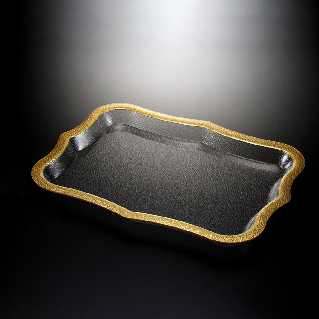 Vague Acrylic Traditional Tray Golden Rim 60 cm