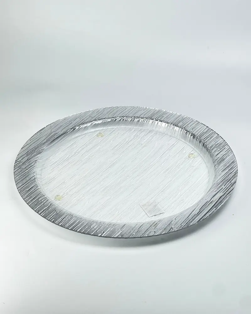Vague Round Acrylic Serving Plate Bark Design 40 cm Taiwan
