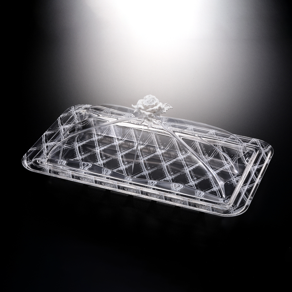 Vague Acrylic Rectangular Serving Set 54 cm White Design