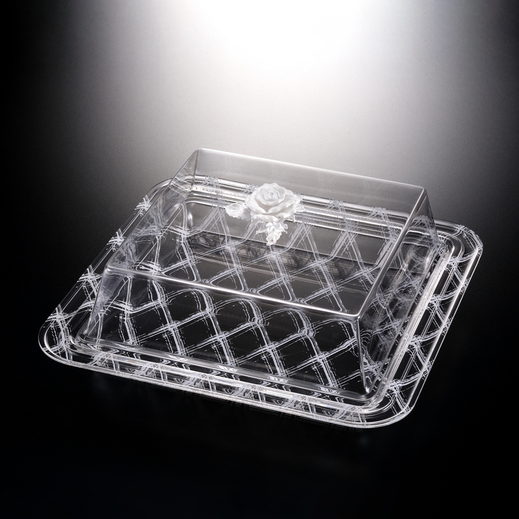 Vague Acrylic Square Serving Set 37.5 cm White Design