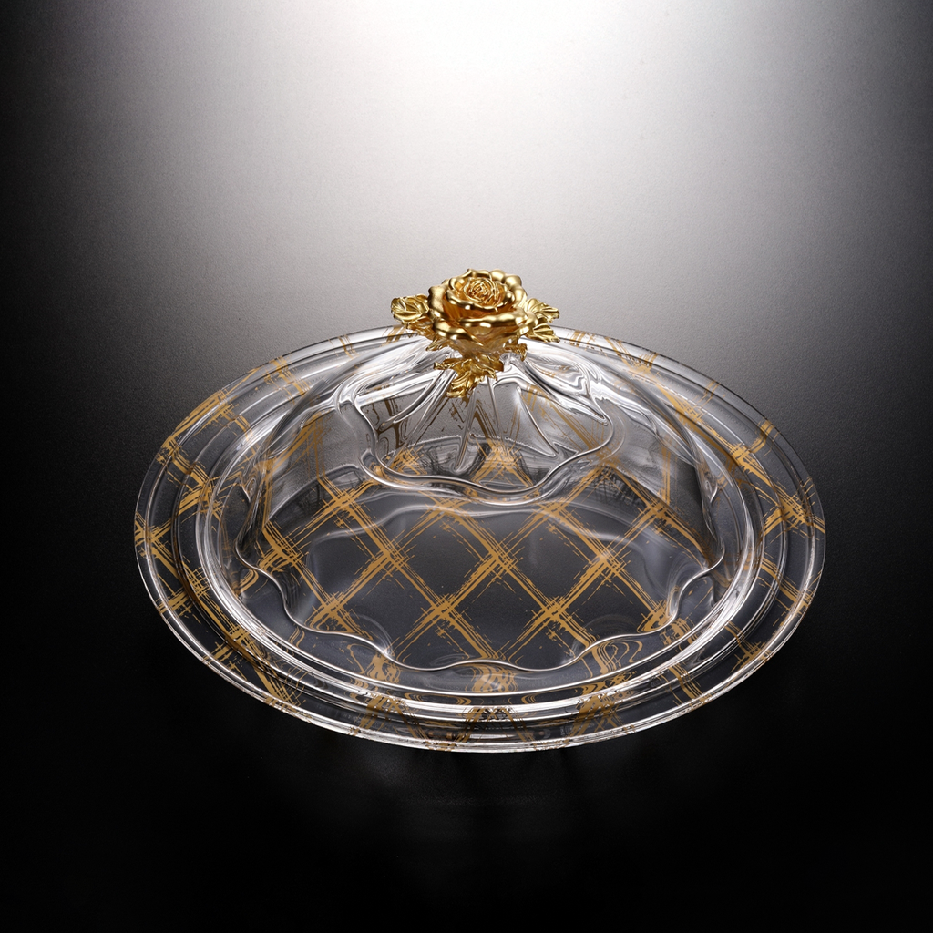 Vague Acrylic Round Serving Set 42.5 cm Golden Design