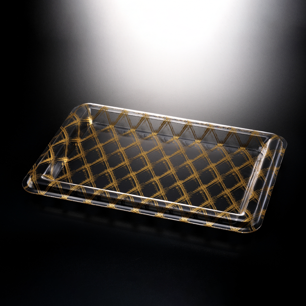 Vague Acrylic Rectangular Tray 60 cm Golden Design