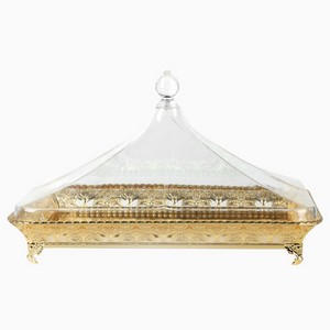 Vague Golden Rectangular Classic Steel Cake Server 50 cm