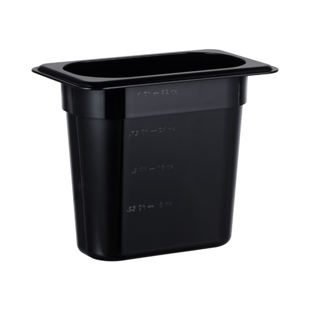 جاط من البولي كاربونيت   1/9 ، 15 سم أسود