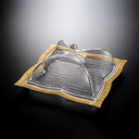 Vague Acrylic Square Dessert Serving Set Gold 40 cm