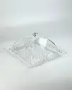 Vague Acrylic Square Dessert Serving Set Clear 35 cm
