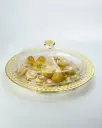 Vague Acrylic Dessert Serving Set Round with Gold Design Large