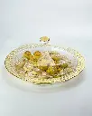 Vague Acrylic Dessert Serving Set Round with Gold Design S
