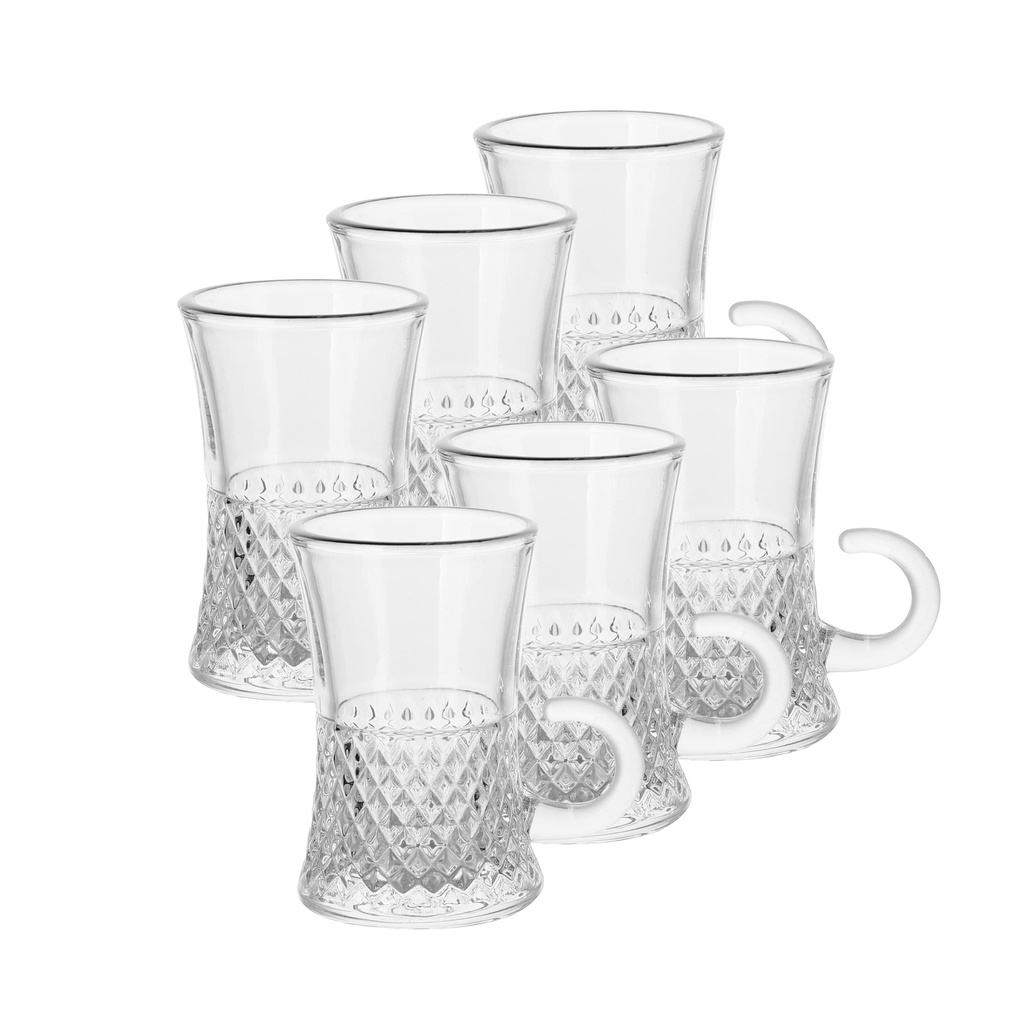 Glass 6 Pcs Tea Cup Set 110 ml - Nexus Design