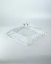 Vague Acrylic Dessert Serving Set Square Clear M