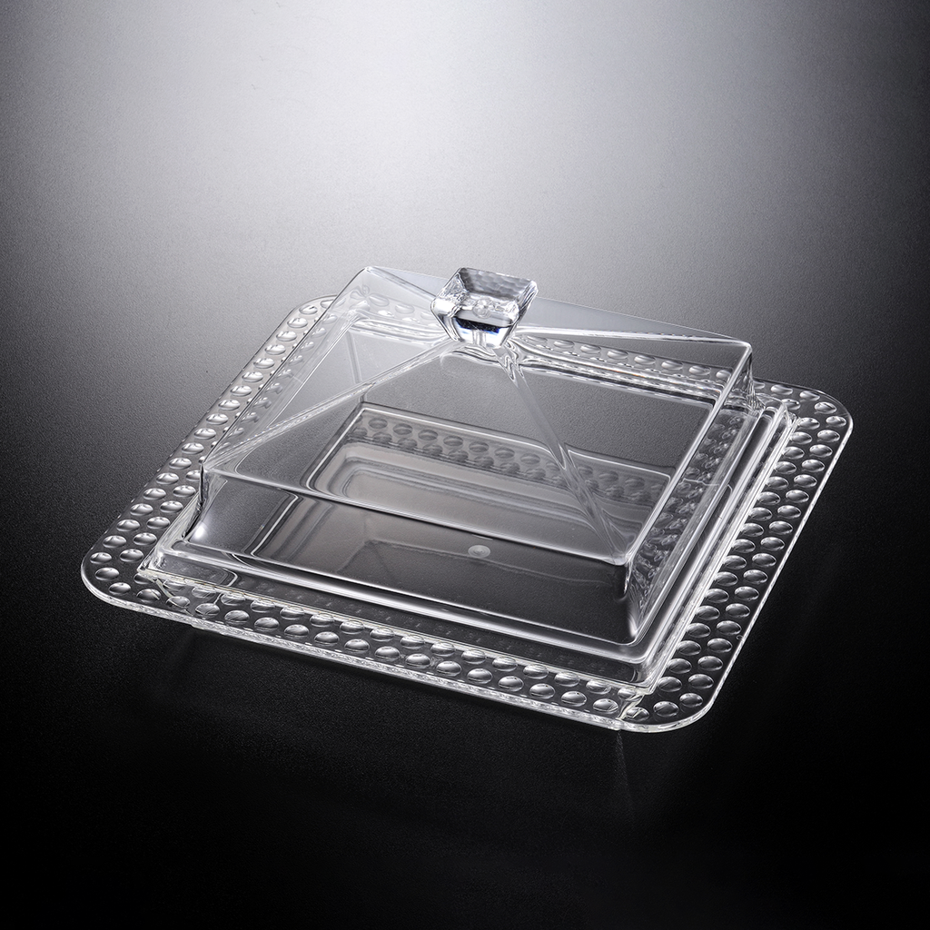 Vague Acrylic Dessert Serving Set Square Clear S