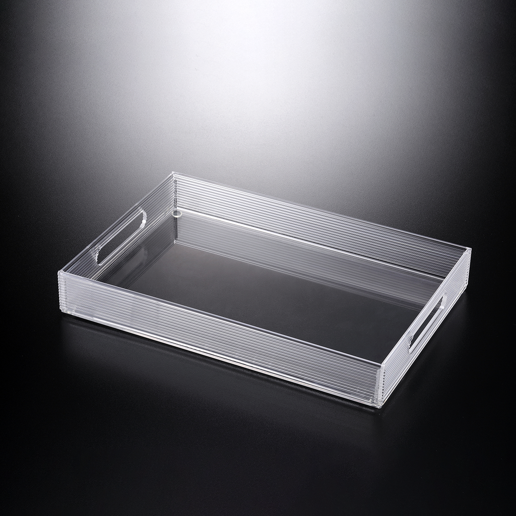 Vague Acrylic Serving Tray 43 cm x 30.5 cm Silver