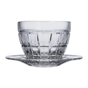 Vague Ice 12 Piece Pudding Glass Bowls with Saucers 3"