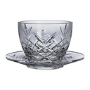 Vague Frost 12 Piece Pudding Glass Bowls with Saucers 3"