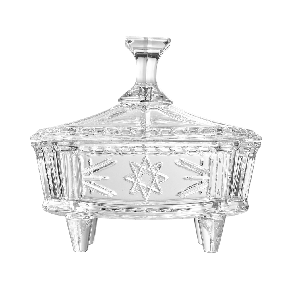 Vague Acrylic Square Bowl with Lid 14 cm