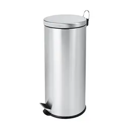 Vague 30 Liter Stainless Steel Pedal Bin Matt Finish Dia 29.2 x 62.5 cm