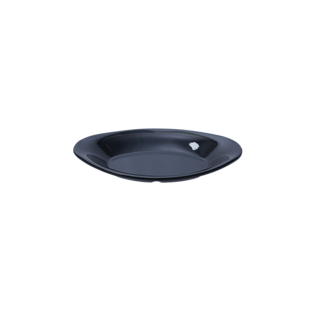 Vague Black Melamine Salad Oval Platter 11 x 18.8 cm