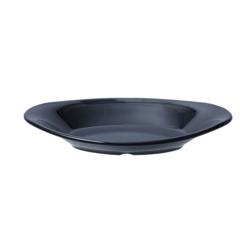 Vague Black Melamine Salad Oval Platter 9.7 x 16.4 cm