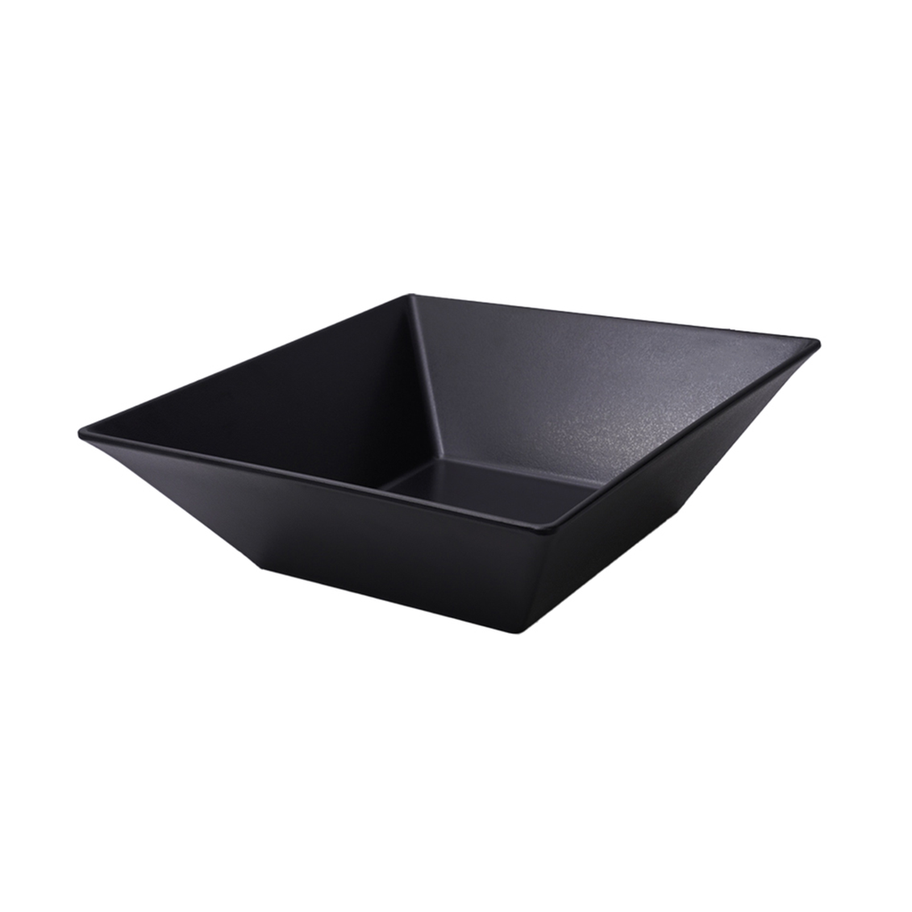 Vague Melamine Square Bowl 40 x 40 x 13 cm Black Matt Finish