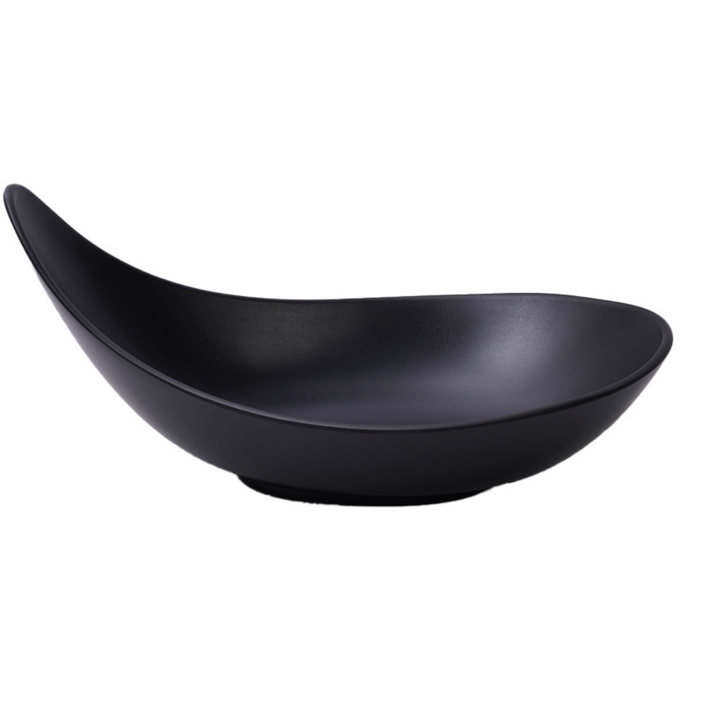 Vague Melamine Net Bowl 17.3" x 9.8" x H 8" Black Matt Finish