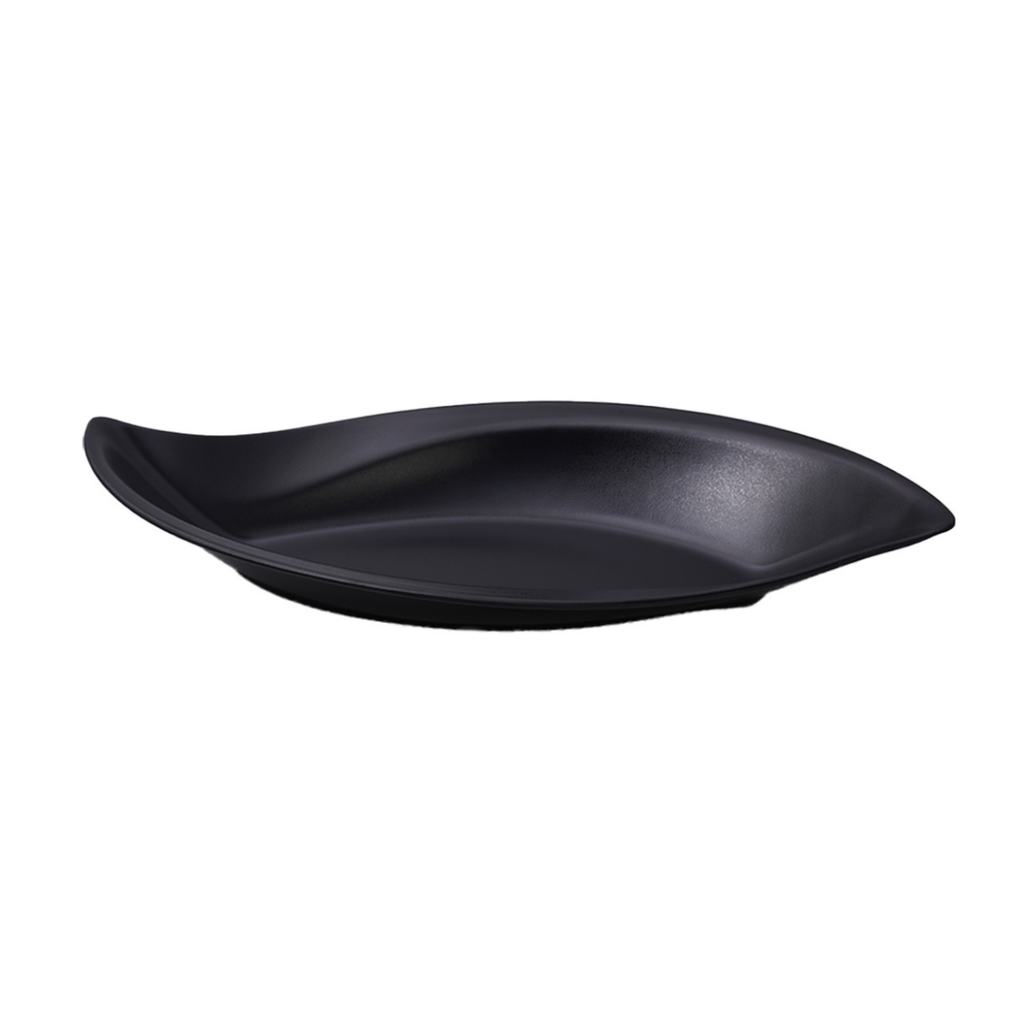 Vague Melamine Leaf Bowl 42 x 19.5 cm Black Matt Finish