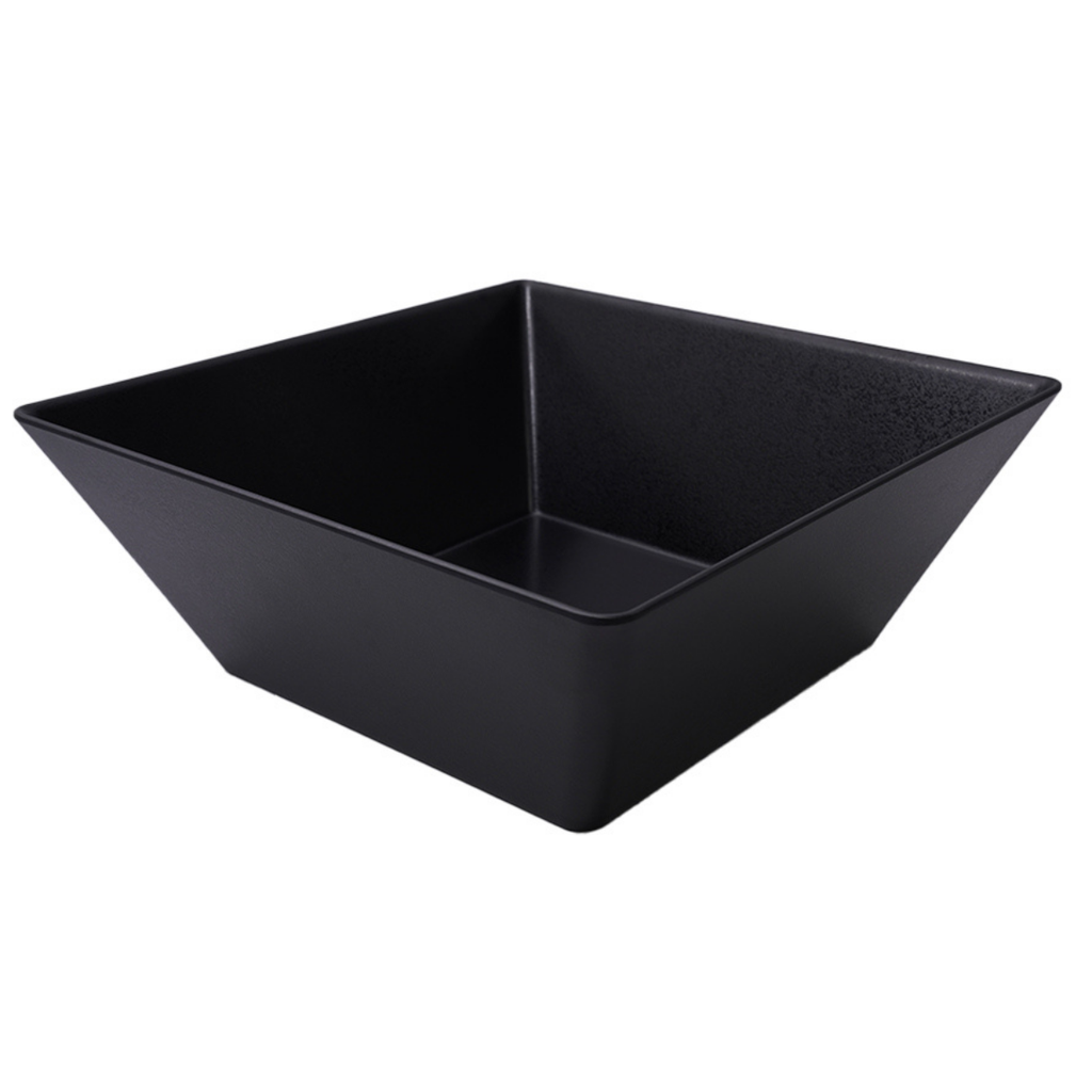 Vague Melamine Square Bowl 30 x 30 x 11 cm Black Matt Finish