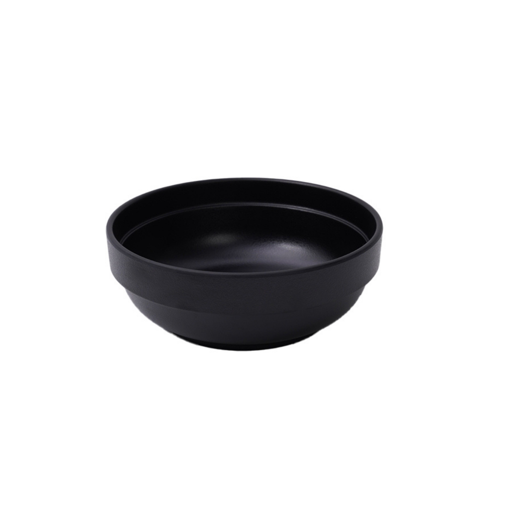 Vague Melamine Round Stackable Bowl 15.2 x 6 cm Black Matt Finish