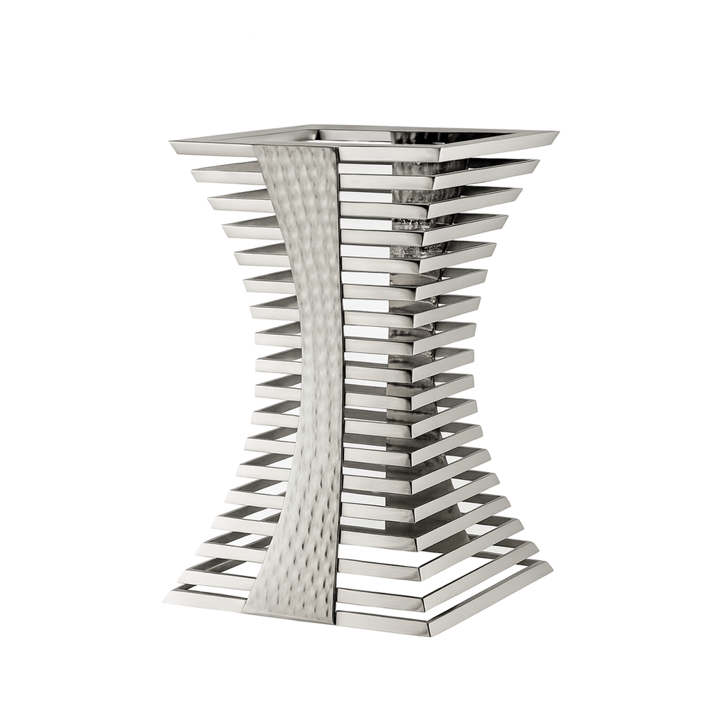 Vague Stainless Steel Hammered Shelf 24 x 24 x H47 cm (T2 mm)