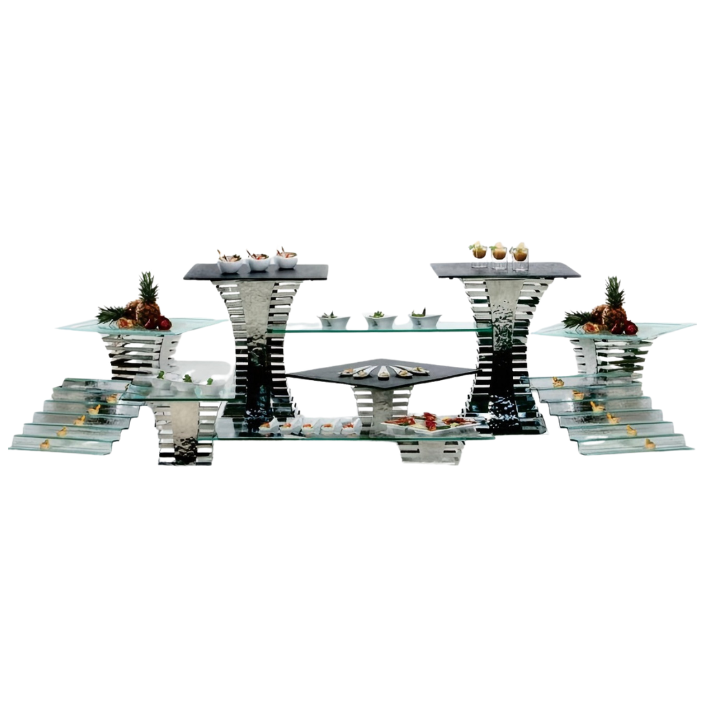 Vague 7 Layers Steel Stands with Glass Set