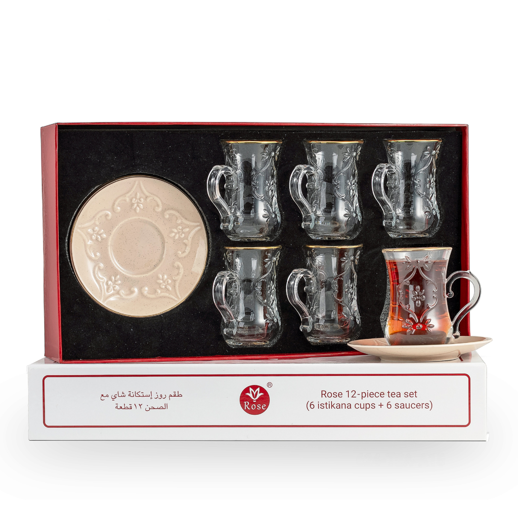 Rose Tea Cup & Saucer Set Beige / 624-TEA-A15