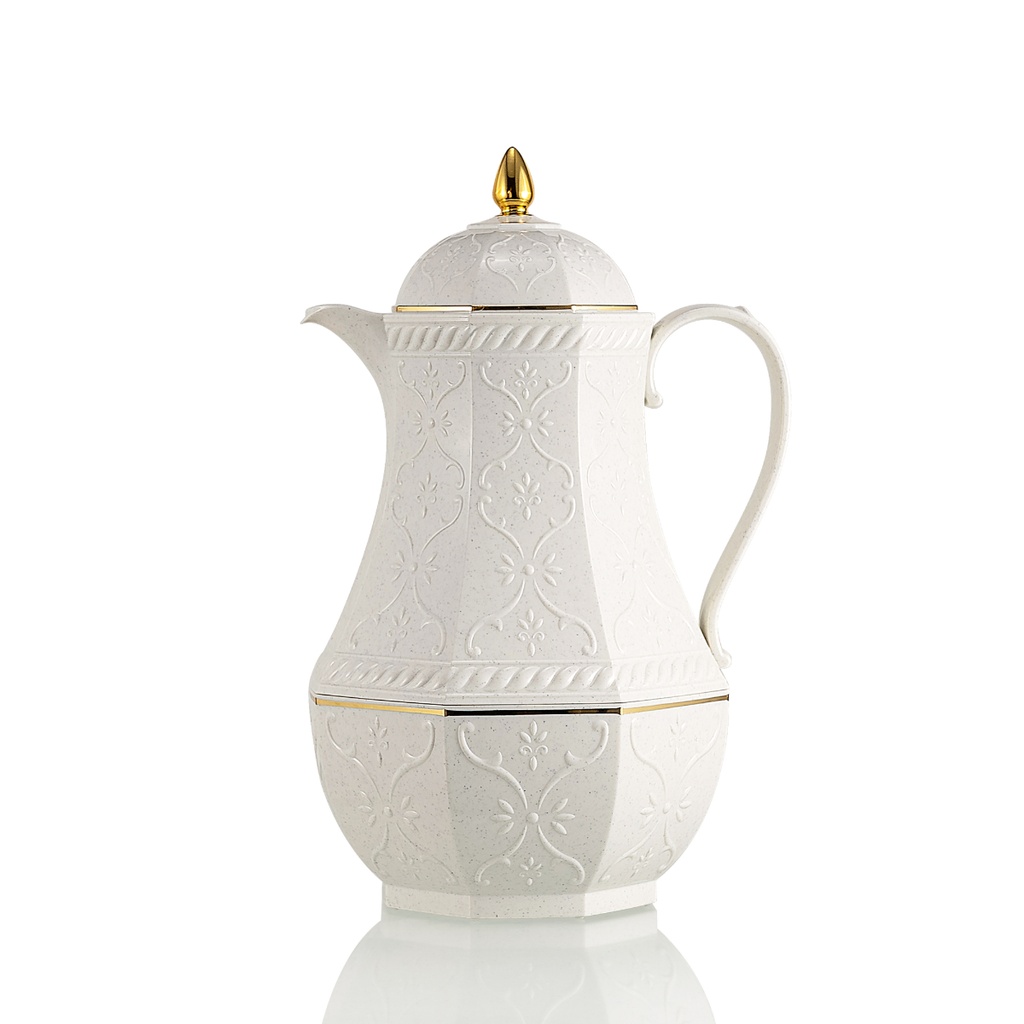 Rose Tea Vacuum Flask 1 Liter Dotted White / RS-624-10-A27