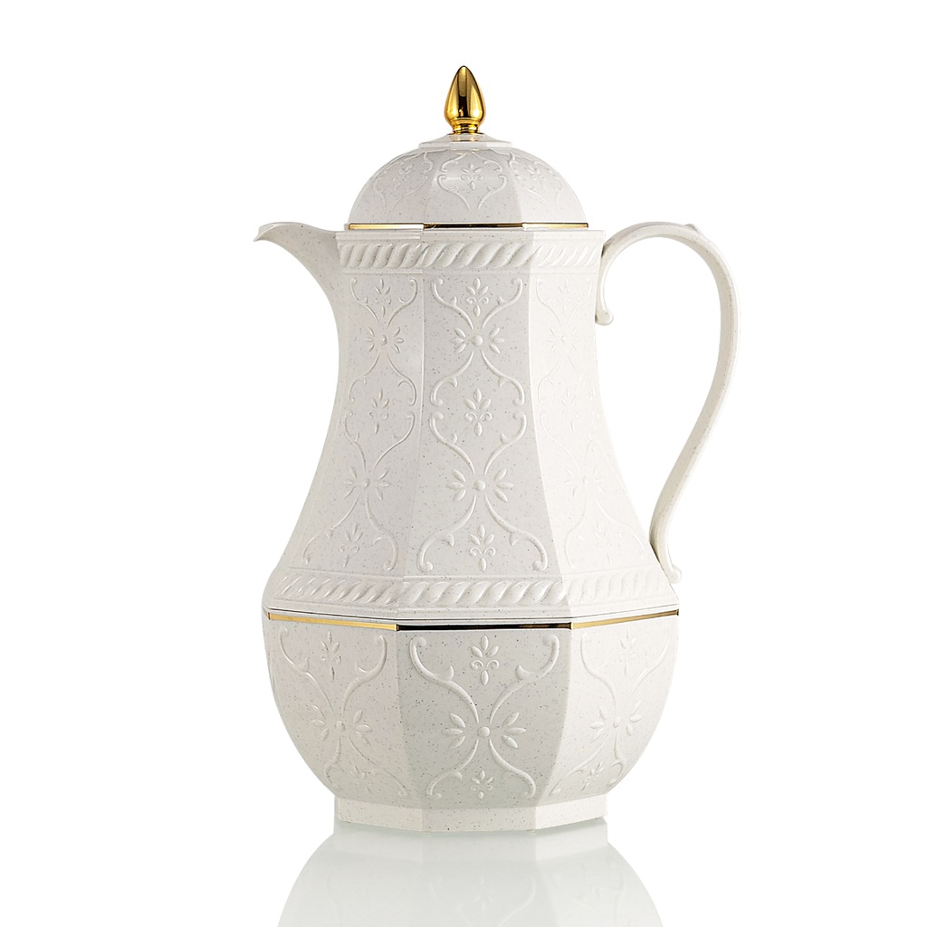 ترمس شاي 1.3 لتر أبيض منقط من ترامس روز